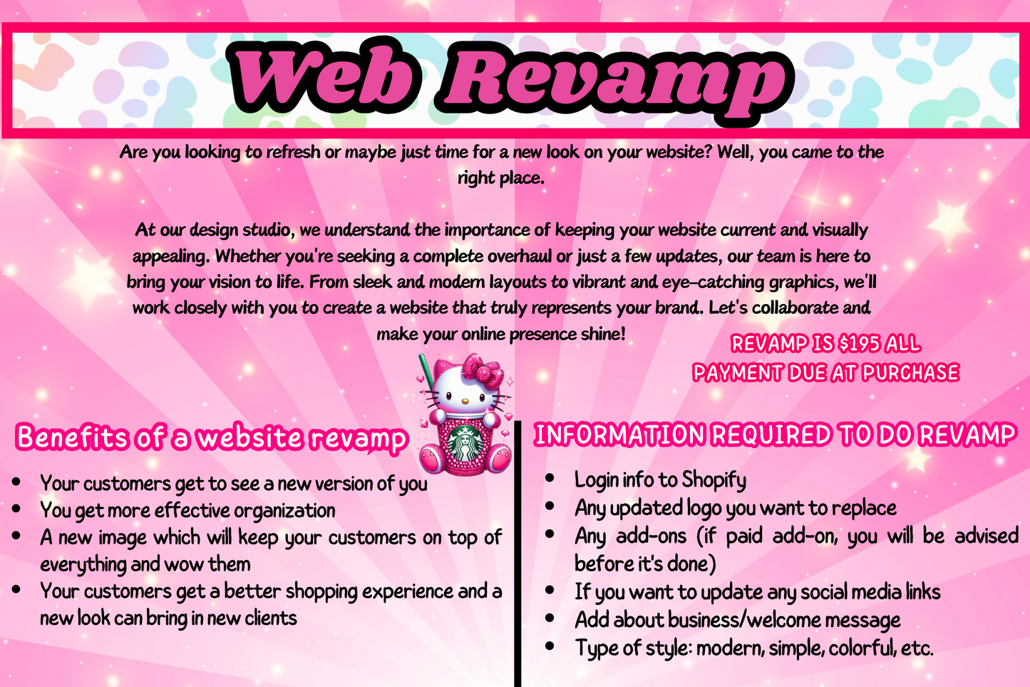 WEBSITE REDESIGN (shopify)