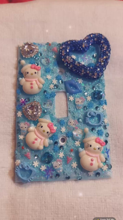 Light switch cover (Blue Xmas)