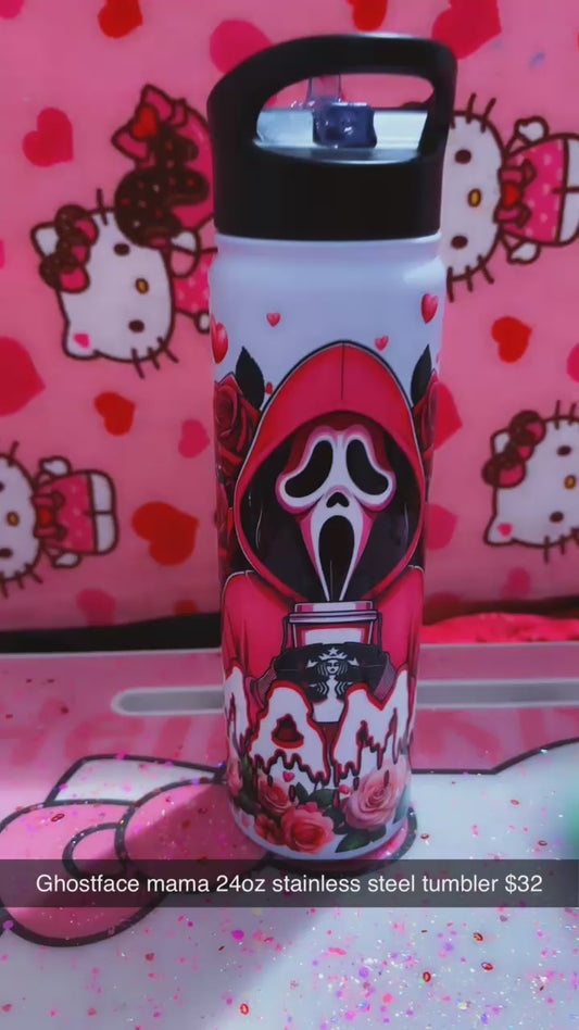 Ghost face mama tumbler