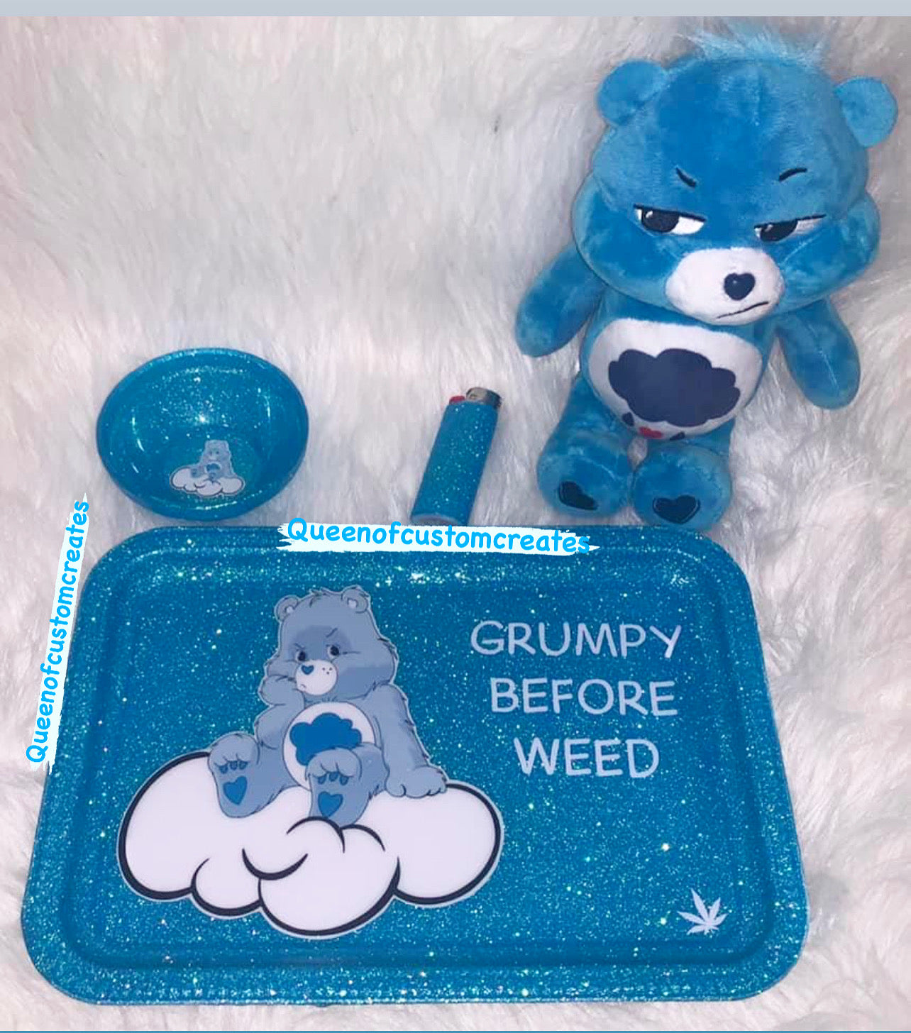 Care bear Stash jar retailer in rolling trays set