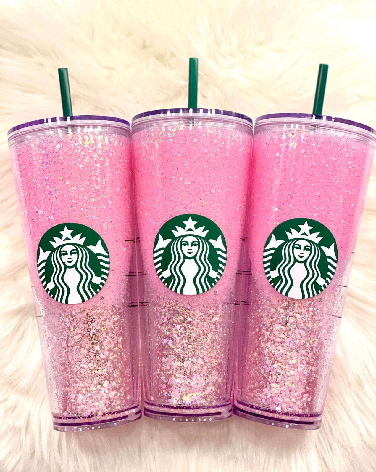 Pink factory Snow Globe Starbucks Trumbler 16oz